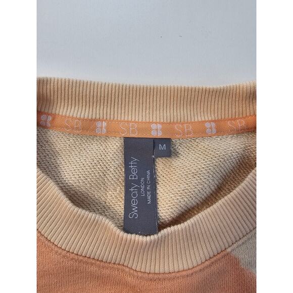 Sweaty Betty sz medium orange zebra striped pullover sweater lounge comfortable - Picture 5 of 9